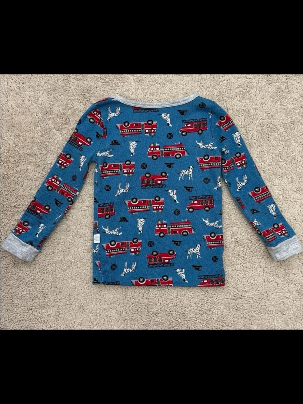 Kids Blue Firetruck Pajama Set - Long Sleeve & Pants